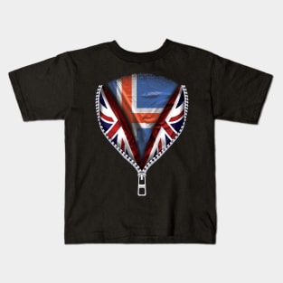 Icelandic Flag  Iceland Flag British Flag Ripped Open - Gift for Icelandic From Iceland Kids T-Shirt